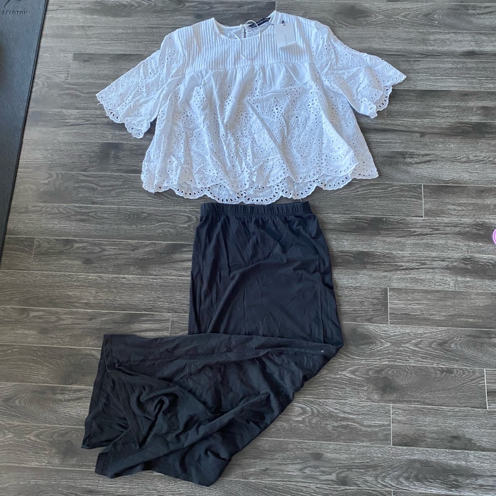 Zara eyelet top and skirt!